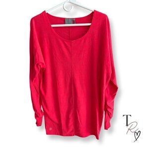 Athleta Essence Flow Casual Long Sleeve Shirt in Hot Pink Coral Size Small